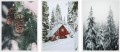 ZIMOWE PLAKATY zestaw obrazów postery ZIMA NATURA LAS DOMEK W GÓRACH