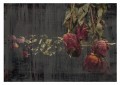 Fototapeta KWIATY RÓŻE DARK ROSES ciemny beton struktura TAPETA ŚCIANNA 