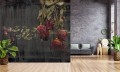 Fototapeta KWIATY RÓŻE DARK ROSES ciemny beton struktura TAPETA ŚCIANNA 