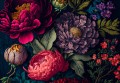 Fototapeta FLOWERS ścienna do salonu sypialni CIEMNE KWIATY 