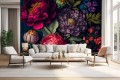 Fototapeta FLOWERS ścienna do salonu sypialni CIEMNE KWIATY 