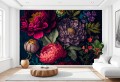 Fototapeta FLOWERS ścienna do salonu sypialni CIEMNE KWIATY 