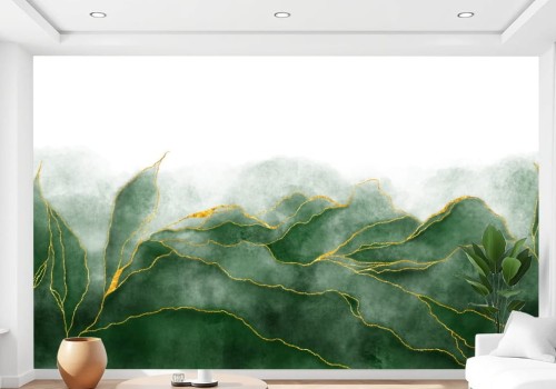 Fototapeta LIŚCIE ABSTRAKCJA do salonu sypialni VERDE