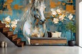 Fototapeta CAVALLO ścienna do salonu sypialni KOŃ RUMAK Z KWIATAMI