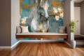 Fototapeta CAVALLO ścienna do salonu sypialni KOŃ RUMAK Z KWIATAMI