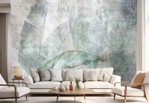 Fototapeta EXEMPLARIA ścienna dekoracja do salonu sypialni LIŚCIE W STYLU GRUNGE