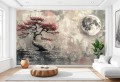 Fototapeta do salonu sypialni SAKURA DRZEWO KSIĘŻYC ALBERTO