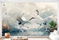 Fototapeta ŻURAWIE W STAWIE ABSTRAKCJA CRANES 