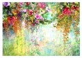 Fototapeta ROŚLINY do salonu KOLOROWY OGRÓD KWIATOWY BOTANICA