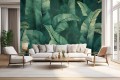 Fototapeta VERDE na ścianę do salonu sypialni TROPIKALNE ZIELONE LIŚCIE 