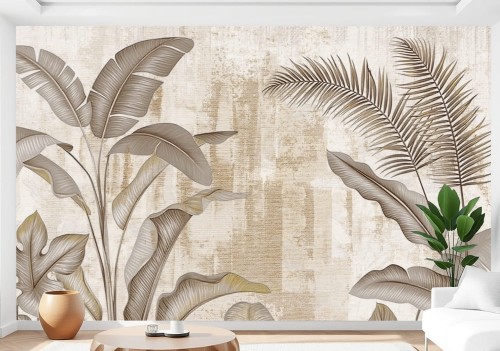Fototapeta PARADISE ścienny dekoracyjny mural do salonu sypialni LIŚCIE ROŚLINY