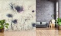 Fototapeta ARTISTIC ścienny dekoracyjny mural kwiatowy CIEMNE KWIATY