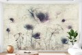 Fototapeta ARTISTIC ścienny dekoracyjny mural kwiatowy CIEMNE KWIATY