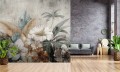 Fototapeta tapeta KWIATY do salonu RETRO KWIATY STYLIZOWANE BOTANICA