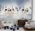 Fototapeta CRANES dekoracyjny mural ŻURAWIE W JEZIORZE PTAKI
