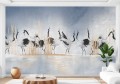 Fototapeta CRANES dekoracyjny mural ŻURAWIE W JEZIORZE PTAKI