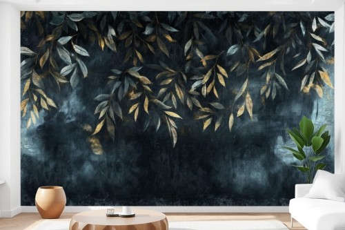 Fototapeta BOTANICA nowoczesna tapeta ścienna ZWISAJĄCE LIŚCIE