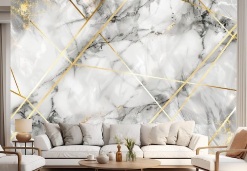 Fototapeta tapeta nowoczesna POZŁACANE LINIE KAMIEŃ CONCRETO 