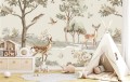 Fototapeta LAS FORESTLAND tapeta dla dzieci BOHO ZWIERZĄTKA LEŚNE