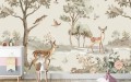 Fototapeta LAS FORESTLAND tapeta dla dzieci BOHO ZWIERZĄTKA LEŚNE