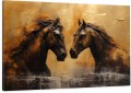 Obraz na płótnie MALOWANE KONIE nowoczesny canvas DO SALONU