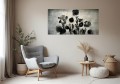 Obraz szklany kwiaty czarne nowoczesny obraz na szkle