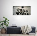 Obraz szklany kwiaty czarne nowoczesny obraz na szkle