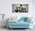 Obraz szklany kwiaty czarne nowoczesny obraz na szkle