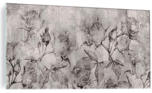 Obraz szklany nowoczesny kwiaty róże beton szarość obraz na szkle