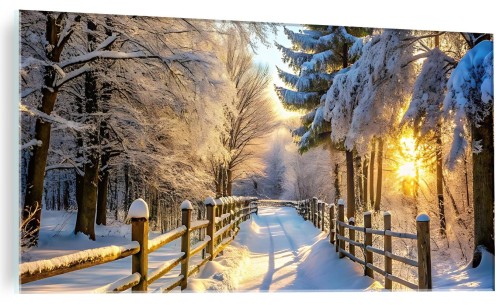 Obraz szklany zimowy pejzaż zima winter obraz na szkle