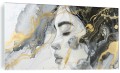 Obraz szklany kobieta portret glamur złoto obraz na szkle