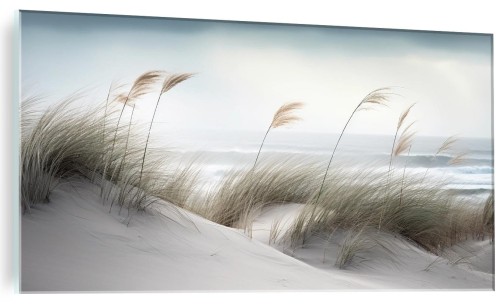Obraz szklany trawa boho natura morze plaża obraz na szkle