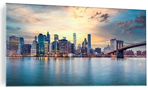 Obraz szklany Panorama Nowego Yorku Miasto Ocean Most obraz szkle