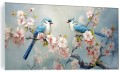Obraz szklany Ptaki drzewo wiśni kwiaty obraz na szkle do salonu