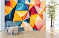 Tapeta ścienna do salonu sypialni ARTISTIC kolorowe sześciany 3D