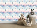 TAPETA dla dzieci ścienna PASTELOWE CHMURKI NIEBO BALONY