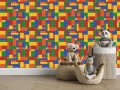 TAPETA dla chłopca ścienna BLOCKS kolorowe klocki jak lego  