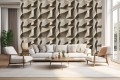 Tapeta 3D do salonu sypialni INDUSTRIAL betonowe kafle 3D wzory