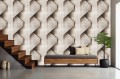 Tapeta beton 3D beżowa geometria CONCRETE do salonu