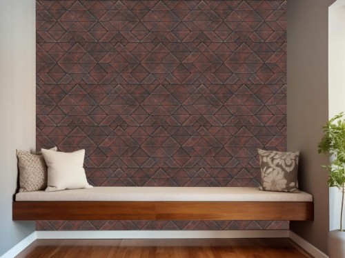 Tapeta 3d do salonu sypialni miedziane kafelki TESSERA