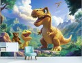 FOTOTAPETA dla chłopca 3d DINO dinusie dinozaury