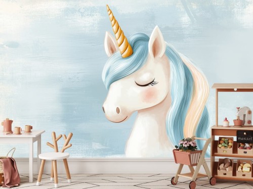 FOTOTAPETA dla dziewczynki na ścianę UNICORN biały jednorożec 