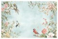 Tapeta KWIATY PTAKI do salonu sypialni FIORI kwiaty ptaszki