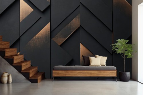 Tapeta do salonu na ścianę elegancka geometria LUXURY