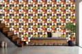 TAPETA do salonu sypialni MOSAICA kolorowe kafelki mozaika 