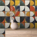 TAPETA do salonu sypialni MOSAICA kolorowe kafelki mozaika 