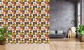 TAPETA do salonu sypialni MOSAICA kolorowe kafelki mozaika 