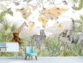Fototapeta  dla dzieci JUNGLE zwierzątka mapa świata tropiki