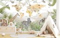 Fototapeta  dla dzieci JUNGLE zwierzątka mapa świata tropiki