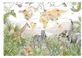 Fototapeta  dla dzieci JUNGLE zwierzątka mapa świata tropiki